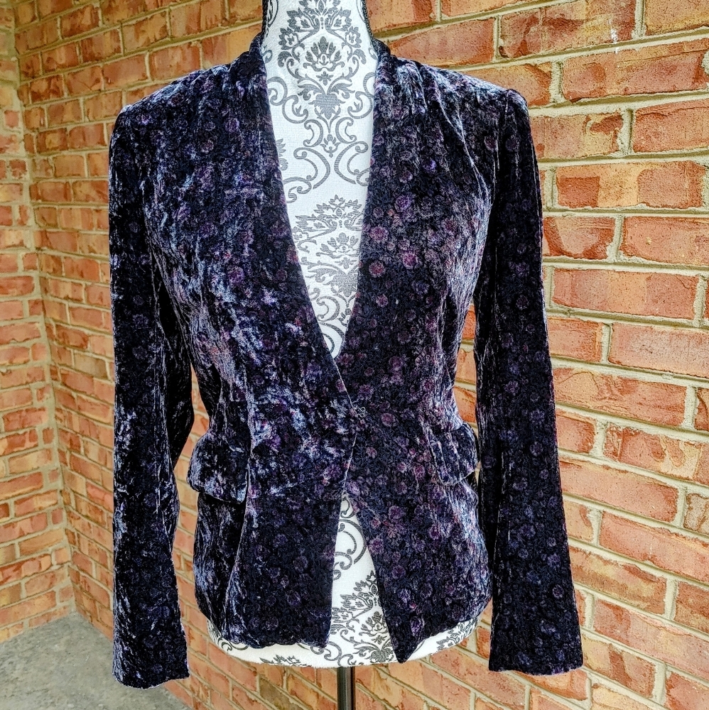 Lucky Brand crushed velvet blazer jacket